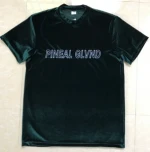High Quality Fashion Bell bottom Velour T Shirt Customized Your Design Velvet Men T-Shirts