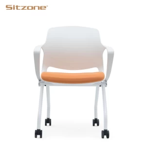 high quality foldable training chair with castors Plastic Lecture Chair office furniture