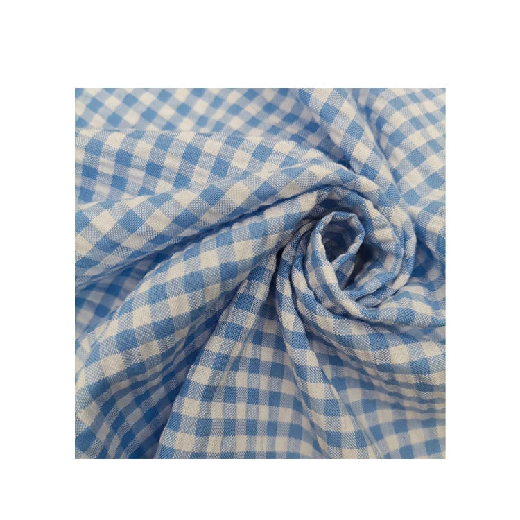 High quality garment material check fabric  65% polyester 35% cotton  polyester check skirt fabric polyester cotton