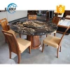 high quality good price big size  modern black round dinning table set used dining room furniture for sale