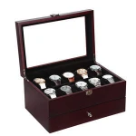 HIgh quality mens wooden watch organizer watch storage case