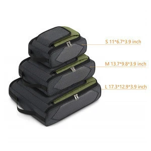high quality nylon travel luggage organizer pack compression cube set