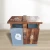 Import High quality outdoor metal paper plastic recycling trash can trash bin wood stone like recycle waste bin from China