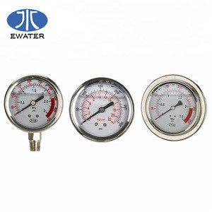 High Quality pressure gauge for water treatment plant system 2.5inch bottom connection