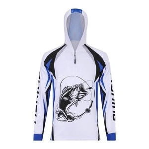 High quality quarter zip custom sublimation printed design your own tournament long sleeve fishing jerseys hoodie