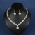 Import High Quality Stylish  European copper silver zircon Wedding Bridal pendant Necklace earrings Jewelry Set from China