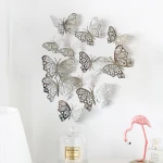 High Quantity 3D Paper Butterfly Wallpaper Creative Hollow Pattern Butterflies Stickers Living Room Decorative Wall Decal