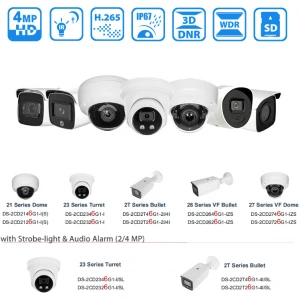 Hik Oem AcuSense Vision Darkfigther Mini 4K 2MP 4MP 5MP 8MP Bullet Dome PoE Video Surveillance Security IP Camera
