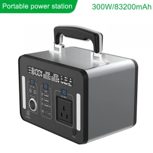 Home Emergency UPS 300w Lithium Battery Portable Power Supply Pack 220V Output AC Power Bank USB C Port Quick Charging Laptop