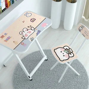 Home Foldable high quality wooden kids table and chair set for children