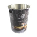 Hot Sale Round Metal Waste Bin Trash Cans Tin Garbage Bin