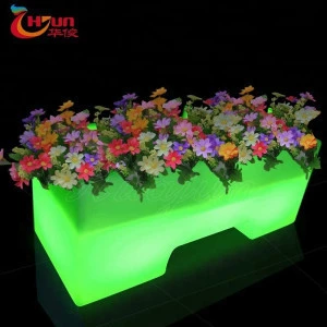 hot sale Waterproof big led illuminate  flower pot /outdoor cheap plastic flower vase