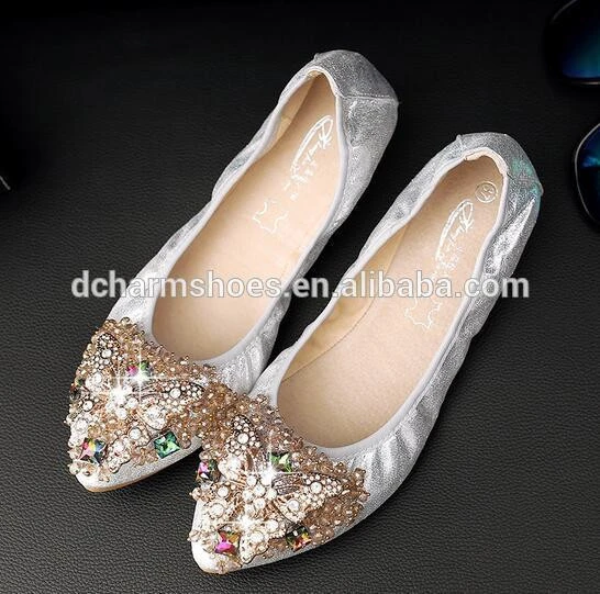 Hot sales luxury rhinestone ornament women bridal shoes
