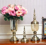 hot sell mosaic effect glass vase for vintage home decor