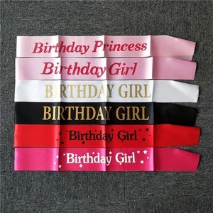Hot Selling birthday girl sash for party decoration