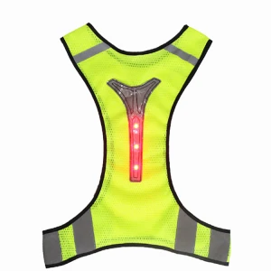 Hot Ultra-thin breathable outdoor sports vest night running riding fluorescent safety vest LED light reflective vest