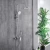 Import Hotel Modern Bathroom Bath Exposed Chrome Brass Shower Faucet Mixer Set Rainfall Shower Set from China