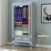 House Organizer Heavy Duty Steel Pipe Clothing Rack Non Woven Fabric Wardrobe With Drawers Plastic Storage Cabinet