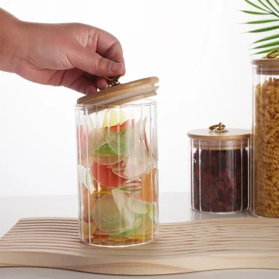 Buy Household Clear High Borosilicate Glass Storage Jars With Airtight ...
