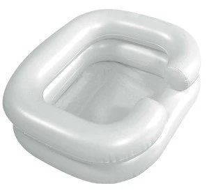 Inflatable Hair Washing Basin Portable Shampoo Handicap Hair Tray Bed Rest White