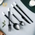 Import INS Creative Cutlery Nordic 304 Stainless Steel Creative Splicing Black And White Flatware from China