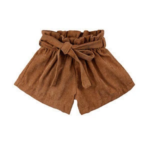 Ins Hot Sales 1-6 Years Good Quality Corduroy Baby Bow Shorts