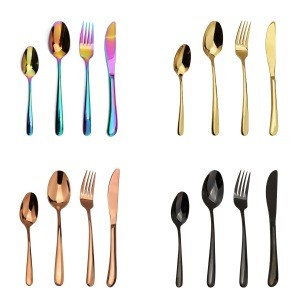 International Restaurant Flatware Set 18/10 Stainless Steel Cutlery Dishwasher Gold Flatware Bulk With Gift Box