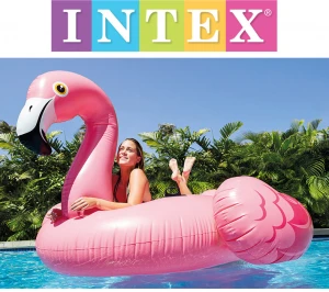 INTEX 57558 Wholesale Inflatable Pool Ride-on Mega Swimming Pool lsland Flamingo adult Pool Float