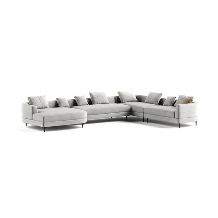 Italian Minimalism Classic Big Piece L Shape Sofa For Living Room Furniture