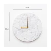 Italy Bianco Carrara White Marble Stone and metal/brass Alarm round Wall Clock