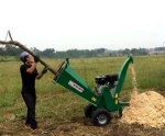 Italy Bologna Fair exhibited forestry machinery -- mechanical CE approved shredder chipper with gas engine