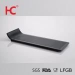 Japanese Restaurant Plates Supply Oblong Shape Serving Platters Sushi Plates Yakitori Sashimi Tray Matte Black