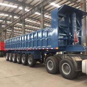 JINDA Hydraulic 6 axles 75/80ton Box Tipping Rear Tipper Dump Truck Semi Trailer