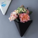 jingqi wall mounted livingroom decoration triangle small succulent plants custom outdoor garden fiberglass flower pots
