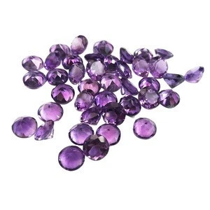 Kahkshan Jewelry Factory Wholesale Natural Amethyst  Purple Round  Cut  2mm Loose Gemstones Calibrated