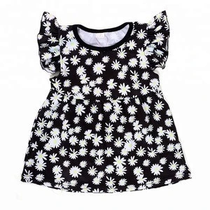 kids clothes flutter sleeve chrysanthemum print baby shirt wholesale children shirt