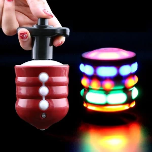 Kids Hobbies Classic Toys wholesale children funny flash led music spinning top light up toy for kids