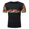 L0362 New Arrival 2021 men shirts summer designer t shirts african print Plus Size O-neck men&#x27;s Shirt