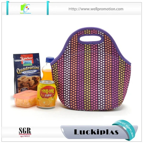 Large neoprene cooler lunch bag, neoprene fabric food delivery lunch bag, fancy cooler lunch bag