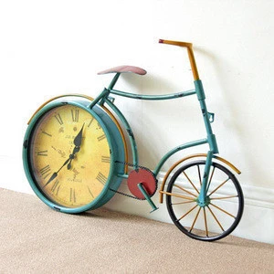 Large Nostalgic Wrought Iron Bicycle Floor Clock