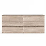 large space Atlin Designs Contemporary 6 Drawer Double Dresser in Truffle Gray