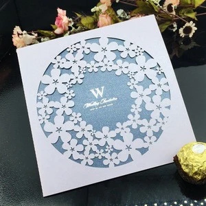 Laser cutting paper crafts good quality custom thank you card OEM accept