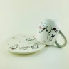 Latest design hand painted cats decor ceramic tea cup and saucer