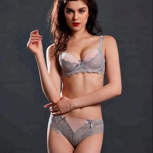 Latest design ladies fashion high quality lace bra and panty set