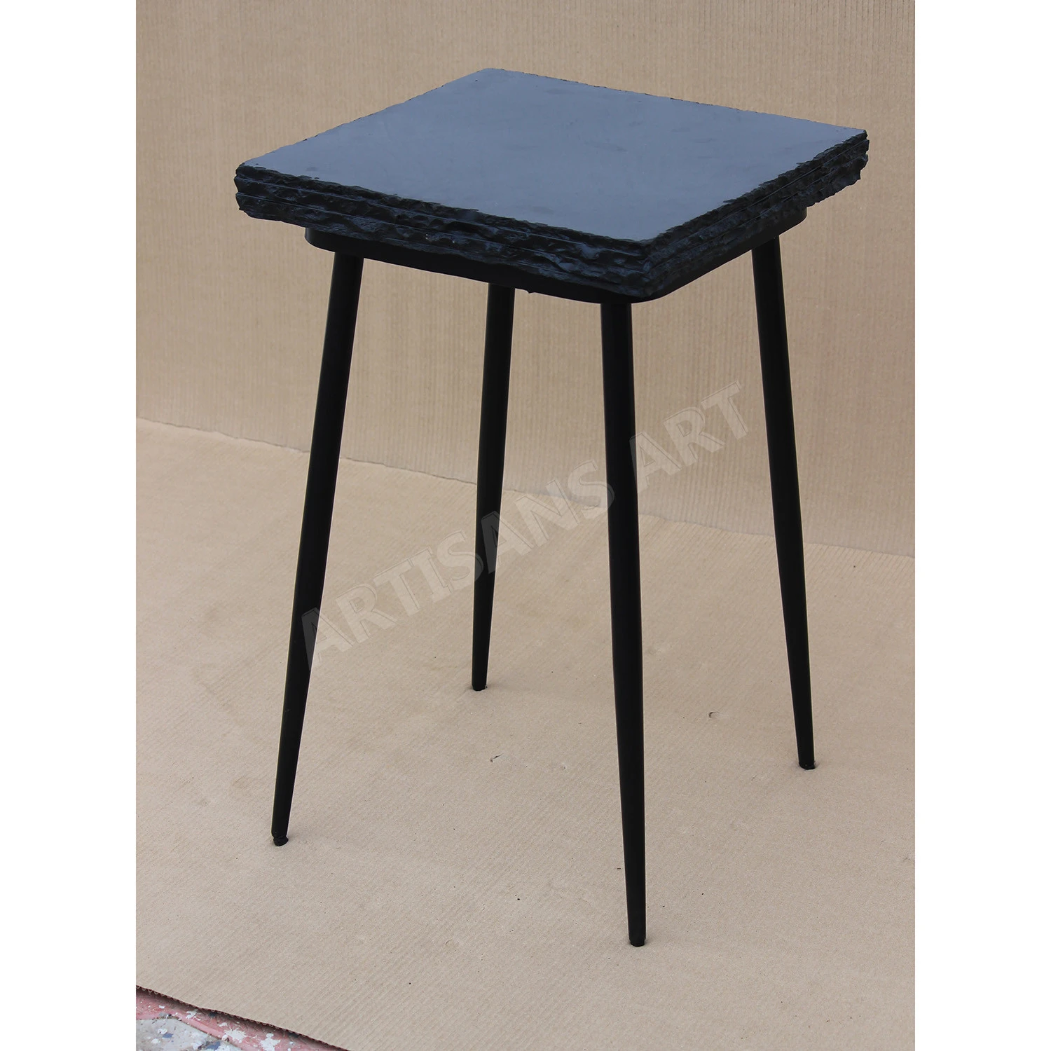 Latest Modern Industrial Marble Live edge stone slab side stool table, Live Edge marble top end table