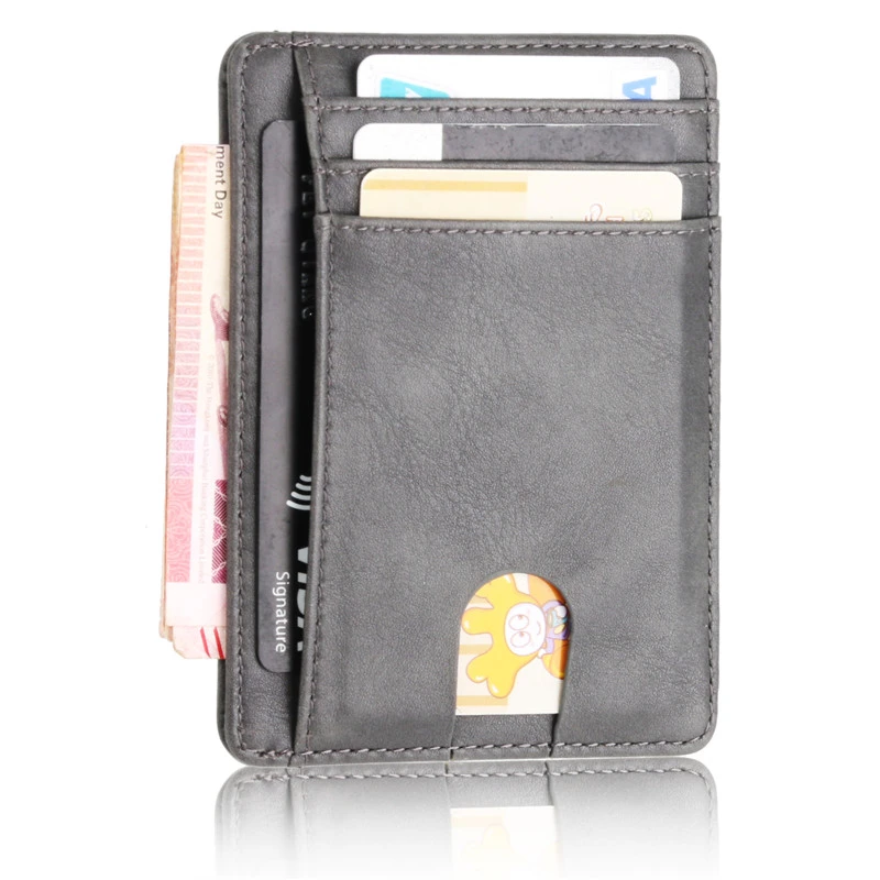 Latest slim minimalist front pocket RFID blocking PU leather wallets for men women