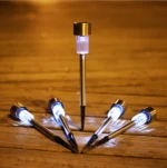 lawn bollard solar outdoor lights garden stainless lamp
