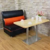leather restaurant wooden booth sofa seating, cafe dining sofa R1728