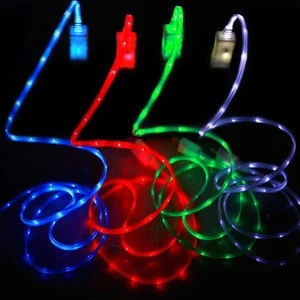 LED Cable 3ft USB 2.0 Micro Date Charger Cable USB Light Up Charging Sync Cords