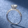 Lerca Pass Diamond Test Fashion Jewelry S925 Silver Plated 18K White Gold Round Cut 1.0ct vvs Moissanite Ring for Women